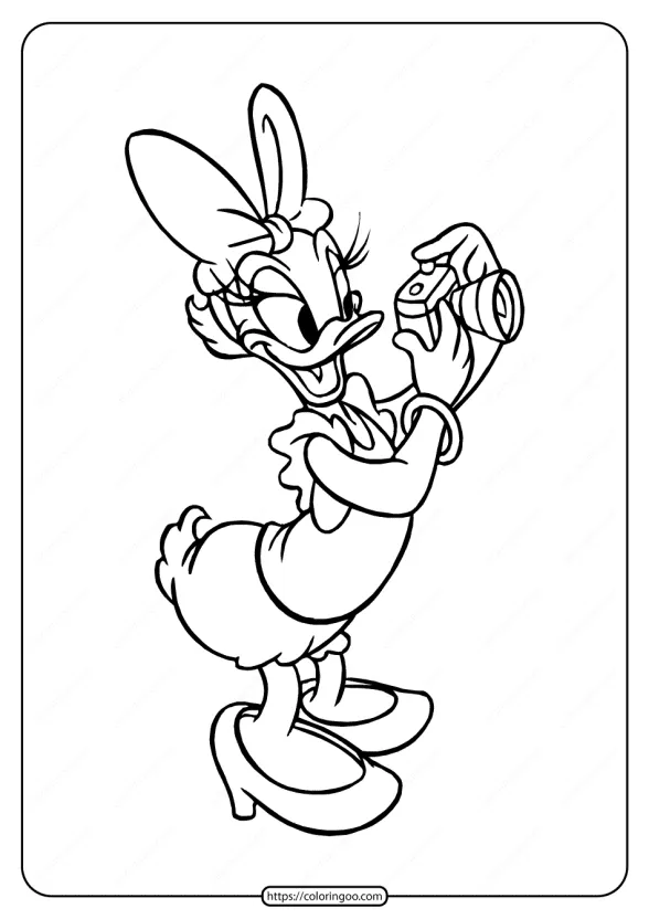Printable Daisy Duck Pdf Coloring Page 08 1 printable daisy duck pdf coloring page 08