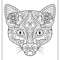 printable day of the dead cat coloring page