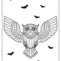 printable day of the dead owl coloring page