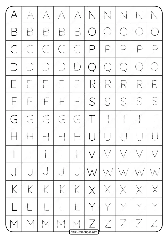 Printable Dotted Alphabet Trace Practice Pdf Worksheet 1 printable dotted alphabet trace practice pdf worksheet
