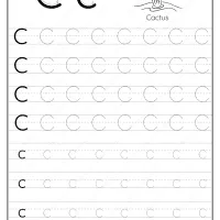 printable dotted letter c tracing pdf worksheet