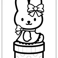printable hello kitty on the box coloring page