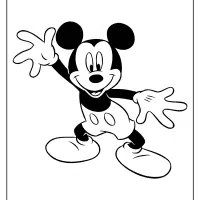 printable hello mickey mouse coloring page