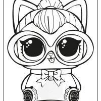 printable lol doll surprise neon kitty coloring page