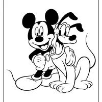 printable mickey mouse and his friend pluto coloring