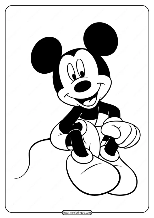 Printable Mickey Mouse Cheerful Pdf Coloring Page 1 printable mickey mouse cheerful pdf coloring page