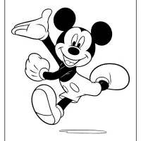 printable mickey mouse running coloring page