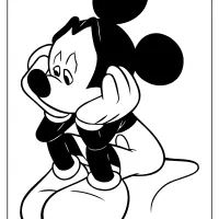 printable mickey mouse sad pdf coloring page