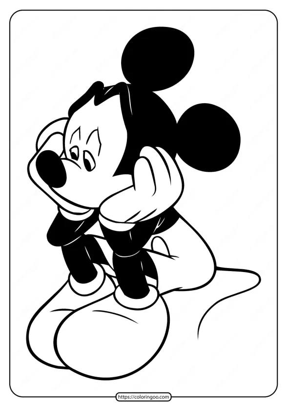 Printable Mickey Mouse Sad Pdf Coloring Page 1 printable mickey mouse sad pdf coloring page