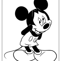 printable mickey mouse shy coloring page