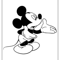 printable mickey mouse telling something coloring page