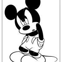 printable mickey mouse uncomfortable coloring page