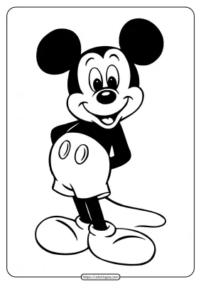Printable Mickey Mouse Sweet Coloring Page