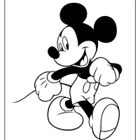 printable mickey mouse walking coloring page