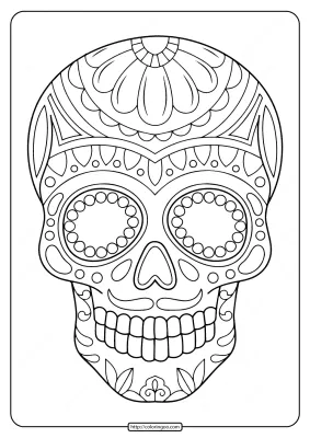 Printable Sugar Skull Pdf Coloring Pages 02