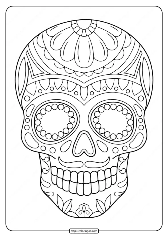 printable sugar skull pdf coloring pages 02