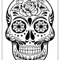 printable sugar skull pdf coloring pages 03