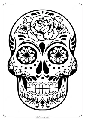 Printable Sugar Skull Pdf Coloring Pages 03