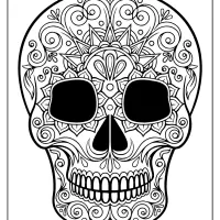 printable sugar skull pdf coloring pages 05
