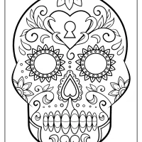 printable sugar skull pdf coloring pages 06