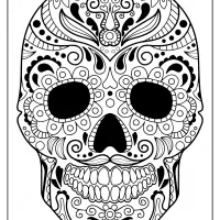 printable sugar skull pdf coloring pages 07