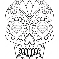 printable sugar skull pdf coloring pages 08