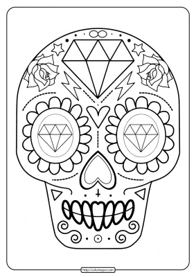 Printable Sugar Skull Pdf Coloring Pages 08