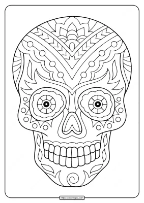 Printable Sugar Skull Pdf Coloring Pages 09