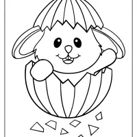 baby rabbit cute easter egg coloring page