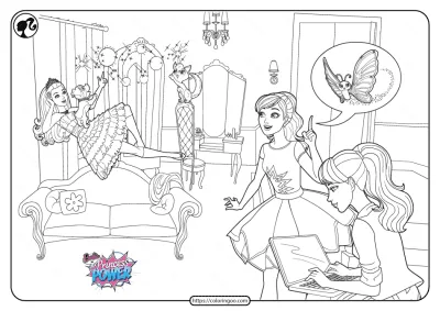 Barbie in Princess Power Coloring Pages for Girls
