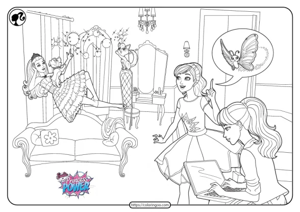Barbie in Princess Power Coloring Pages for Girls 1 barbie in princess power coloring pages for girls