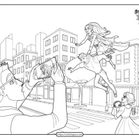 barbie in princess power coloring pages for kids