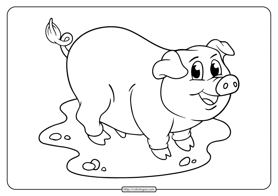 Free Pig Coloring Pages for Kids 2 free pig coloring pages for kids