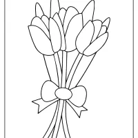 free printable a bunch of tulips coloring page