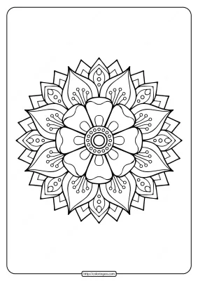 Free Printable Adult Floral Mandala Coloring Page 74