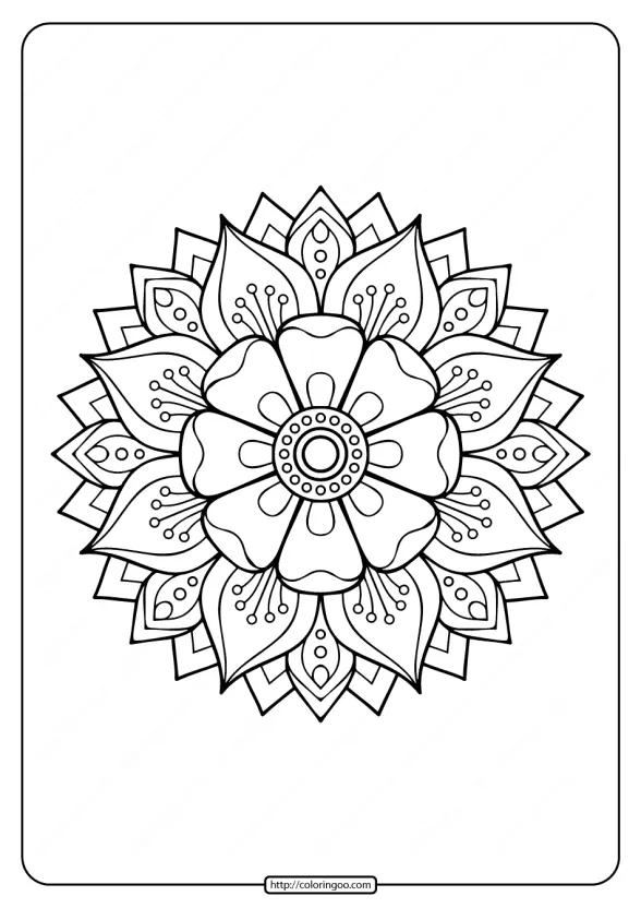 free printable adult floral mandala coloring page 74