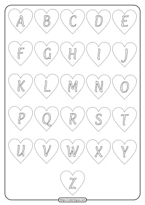 Free Printable Heart Shaped Alphabet Uppercase Letters