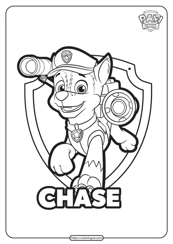 Free Printable Paw Patrol Chase Coloring Pages 1 free printable paw patrol chase coloring pages