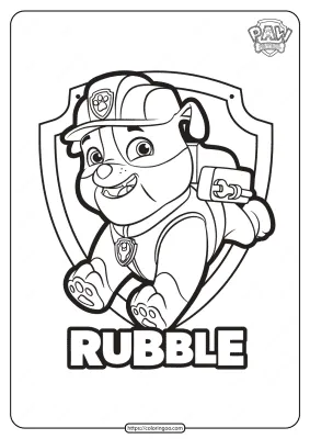 Free Printable Paw Patrol Rubble Coloring Pages