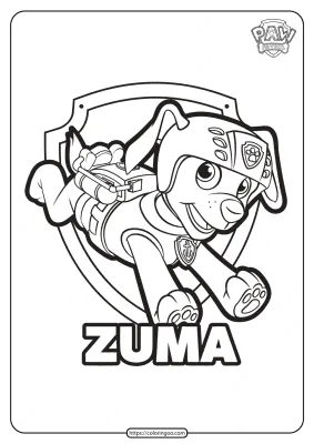 Free Printable Paw Patrol Zuma Coloring Pages