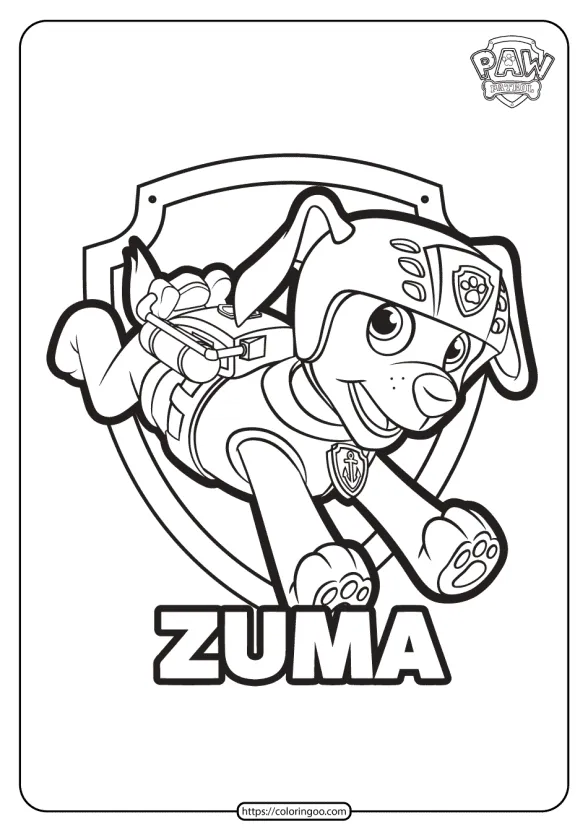 Free Printable Paw Patrol Zuma Coloring Pages 1 free printable paw patrol zuma coloring pages