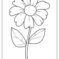 free printable simple flower coloring pages