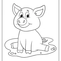 free printable sitting pig coloring pages