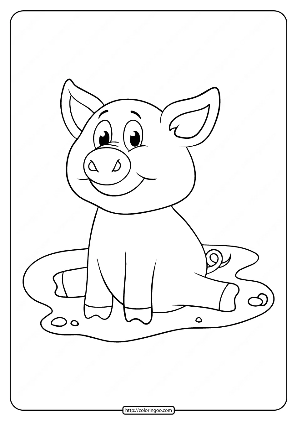 Free Printable Sitting Pig Coloring Pages 3 free printable sitting pig coloring pages