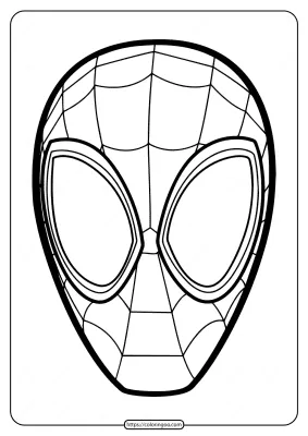 Free Printable Spiderman Mask Pdf Coloring Page