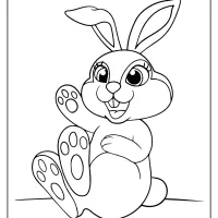 hello rabbit coloring page for kids