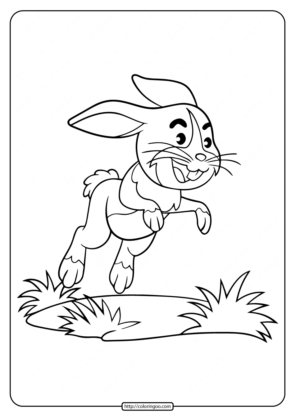 Jumping On Grass Rabbit Coloring Pages 2 jumping on grass rabbit coloring pages