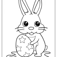 little rabbit and star easter egg coloring pages