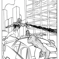 marvel black spiderman fighting coloring page