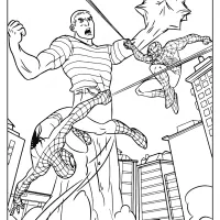 marvel spiderman vs sandman coloring page